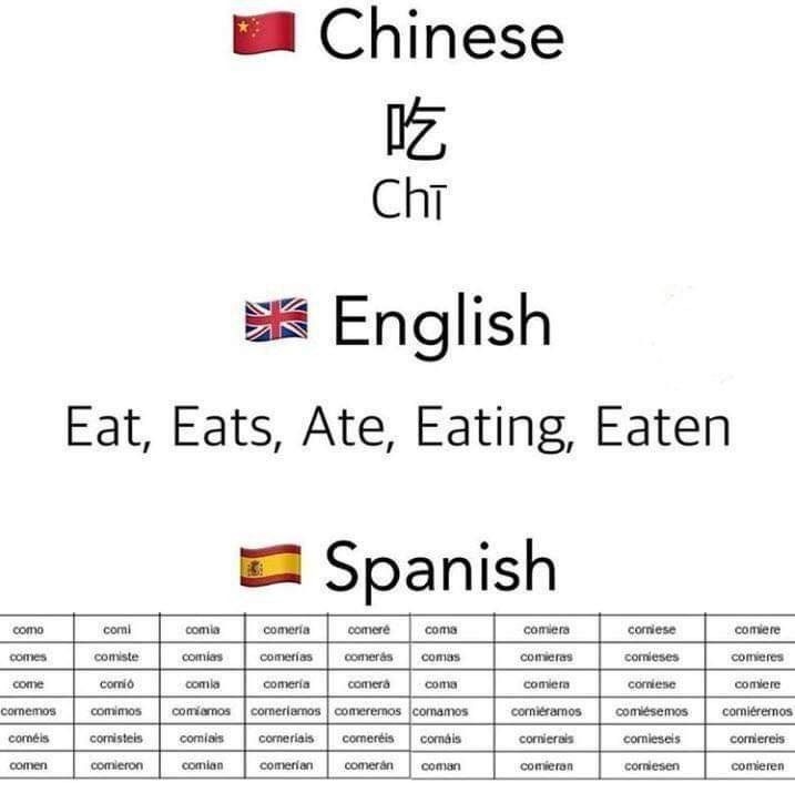 La razón de porque el Español es tan complicado para los que no saben Español... - meme