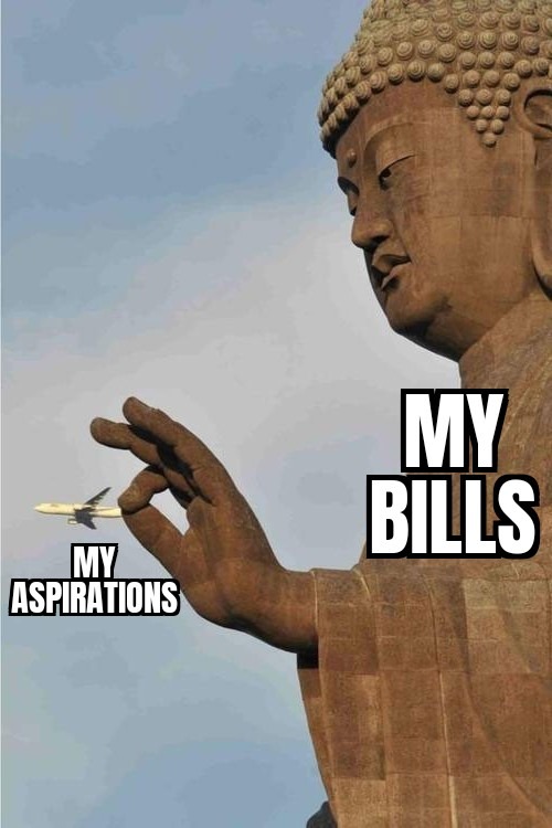Me vs my bills - meme