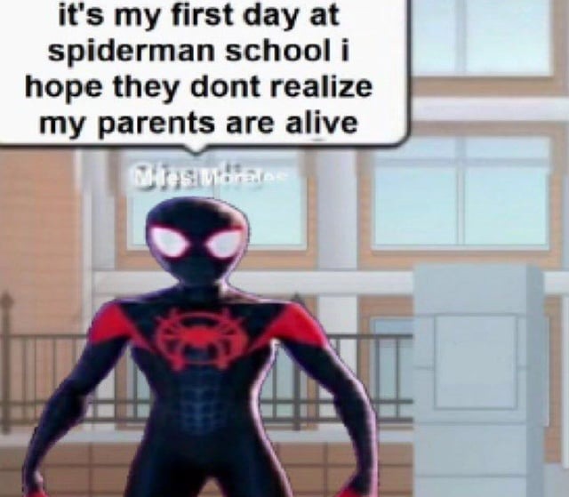 First day at spiderman school - meme