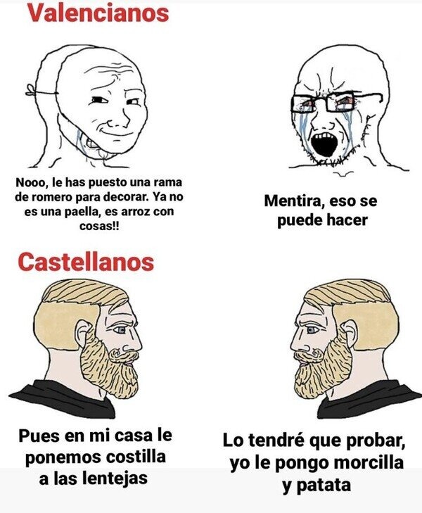 Valencianos vs Castellanos - meme