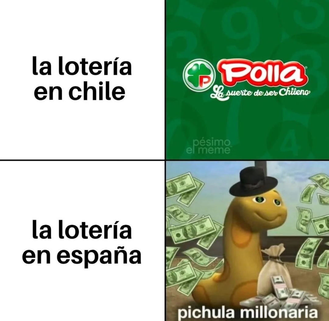 Lotería de Chile y España - meme