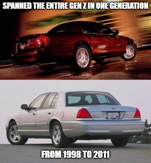 We are the Crown Victoria generation! - meme