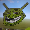 Memedroid pixel art en Minecraft :memedroid: tuve está idea por un usuario que hizo el memeticon de :fapfap: en Minecraft :yaoming: PD: lo se está un poco feo