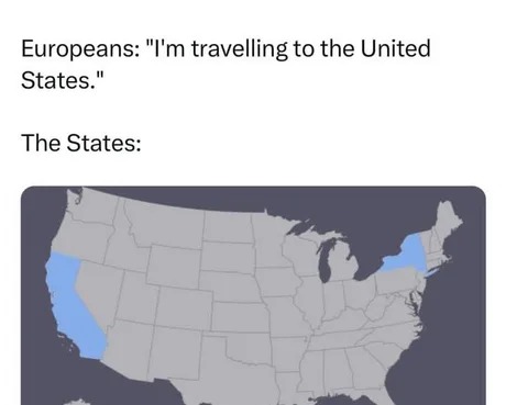Europeans travelling to USA - meme