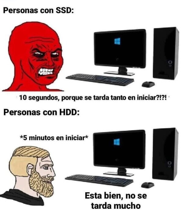 El ordenador está pensando - meme