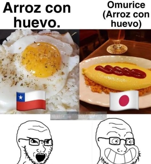 Arroz con huevo con más huevo - meme