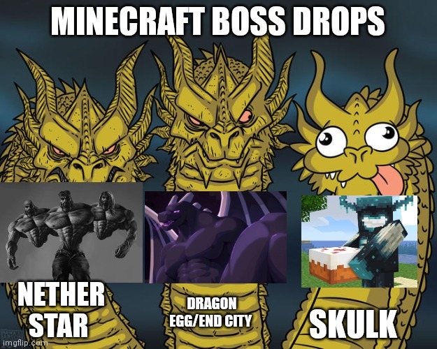 Minecraft boss drops - meme