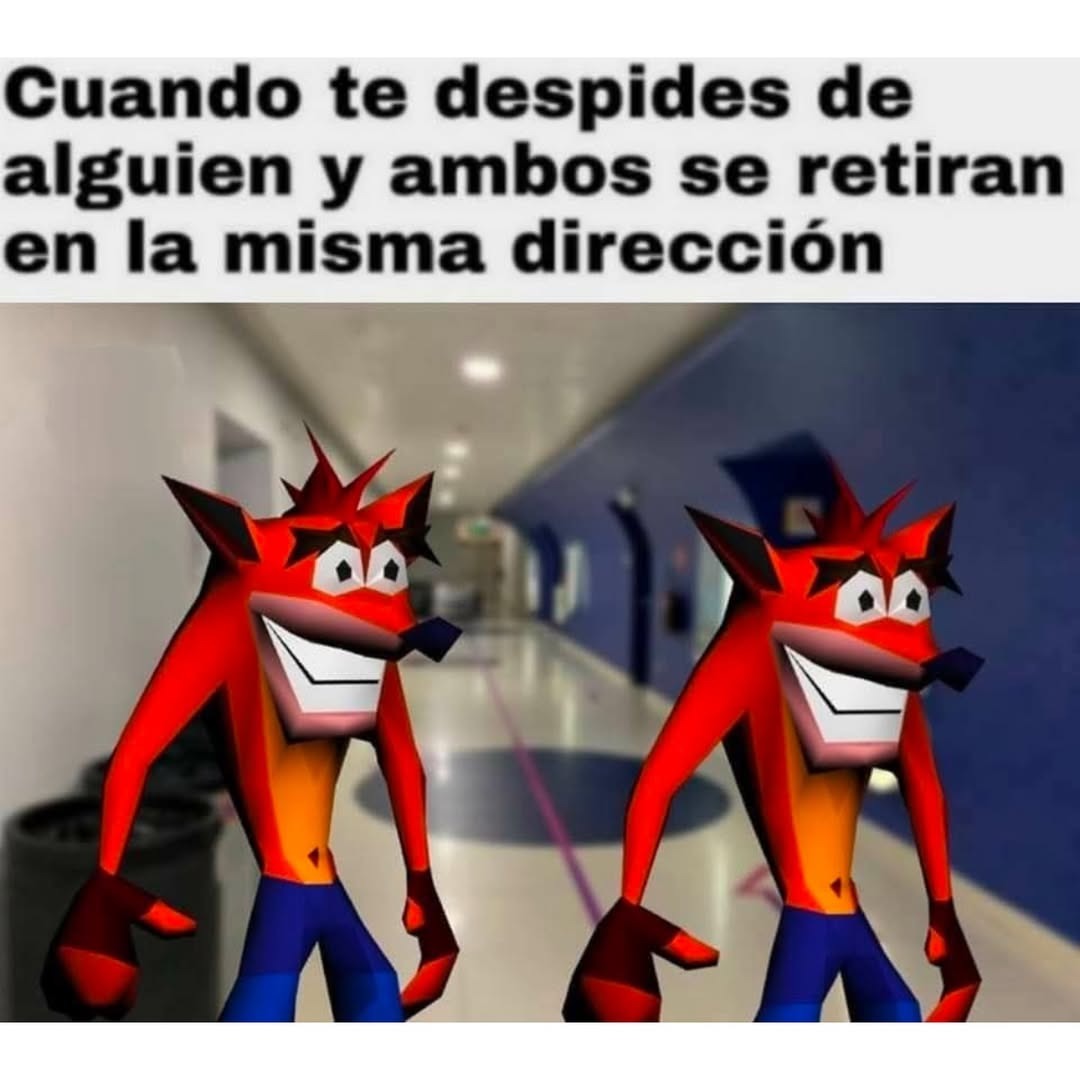 ese momento incómodo cuando os vais por el mismo lado tras despedirse - meme