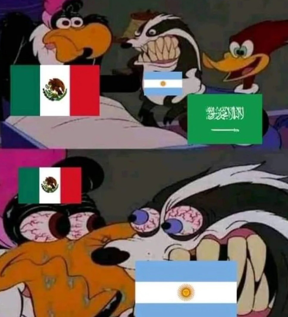 Meme del Argentina México del mundial