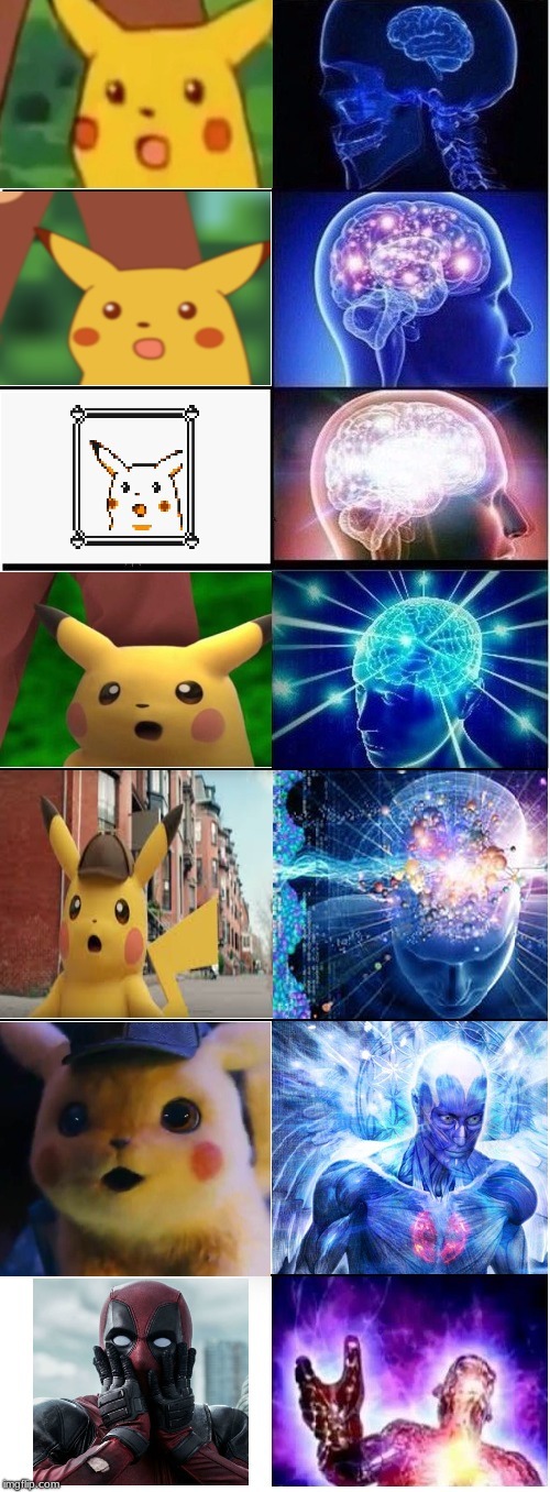 Stages of Surprised Pikachu - meme
