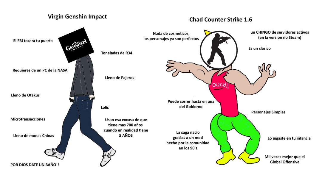 Genshin impact vs CS 1.6 - meme