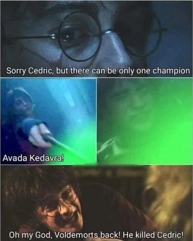 The unseen scenes of Harry Potter - meme