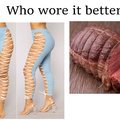 Lace up jeans vs roast beef