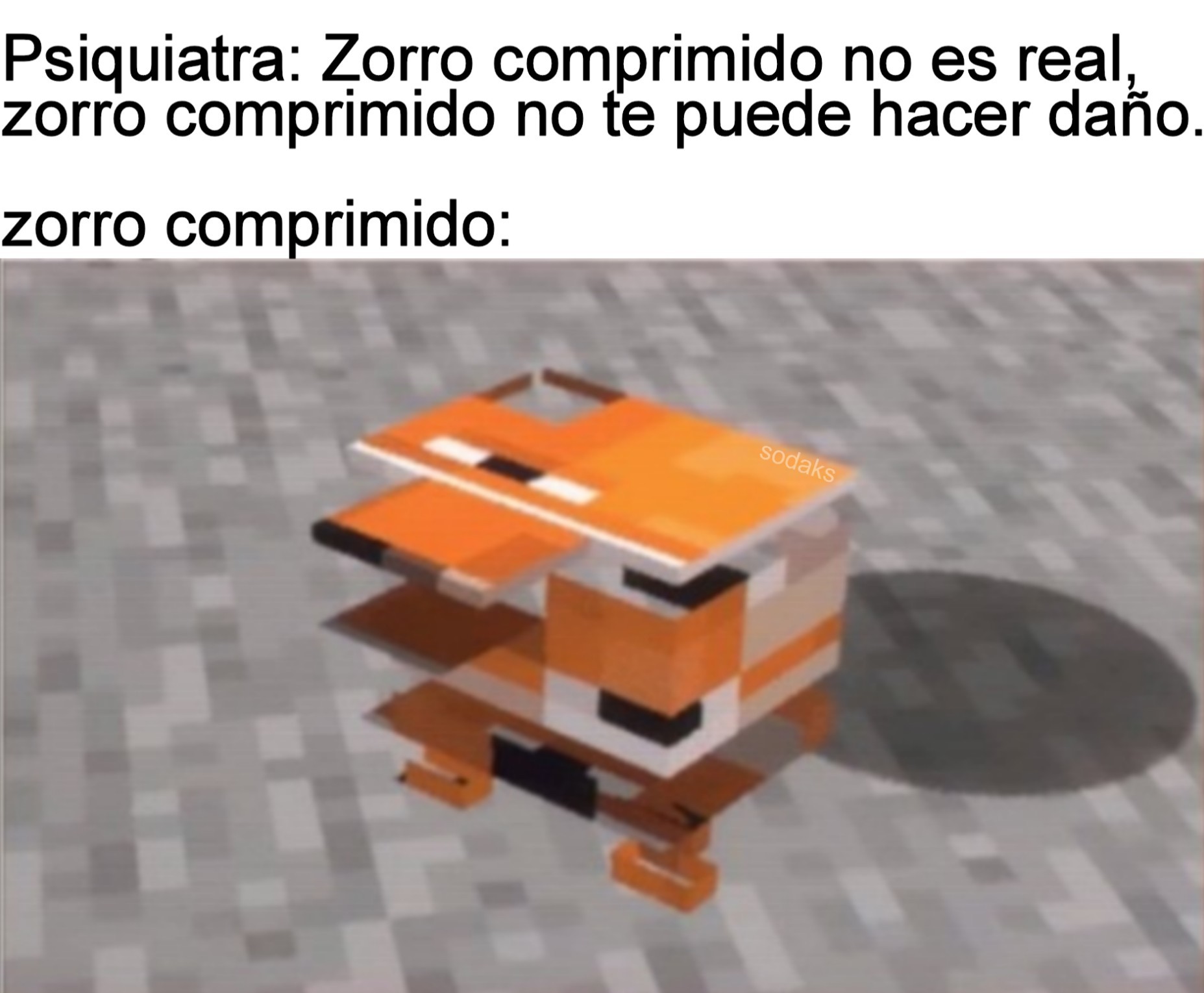 ZORRO MINECRAFT COMPRIMIDO - meme