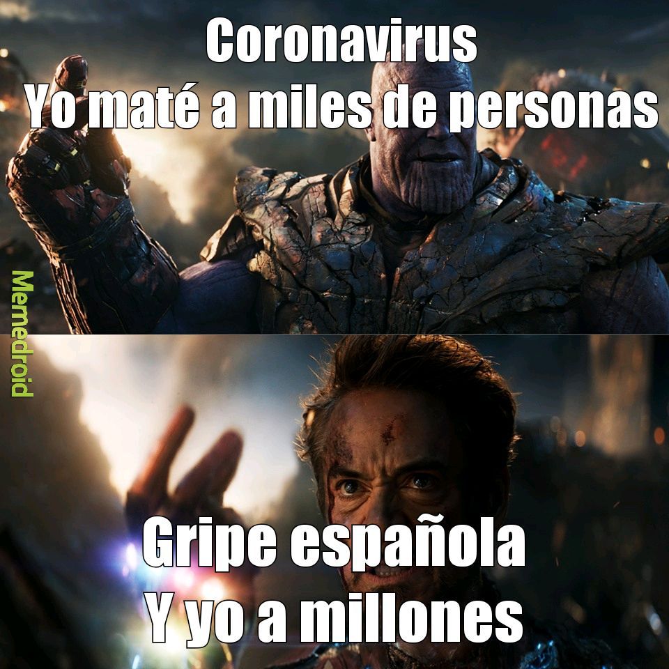 Coronita vs gripe española - meme