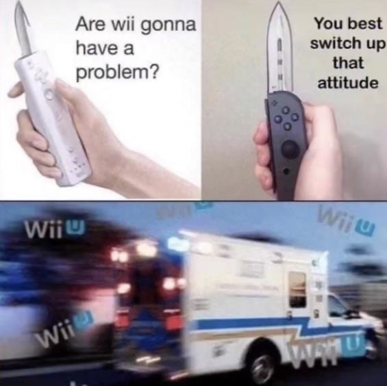 Wii vs switch players - meme