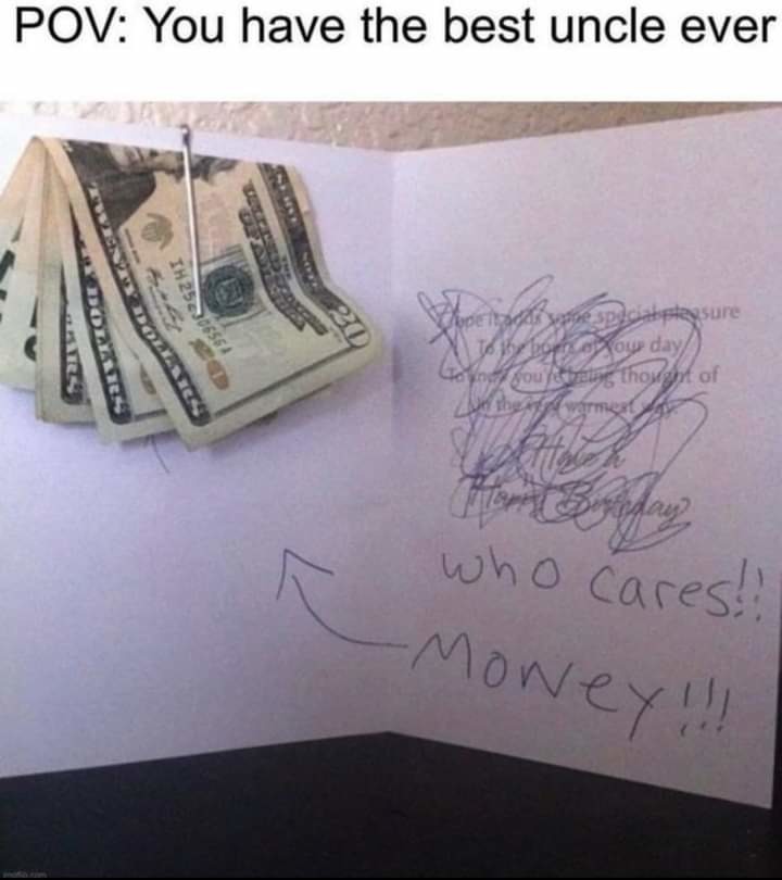 There is like 200$ - meme