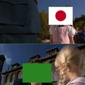 Bandera de Libia y de Japón
