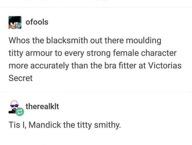 Mandick the titty smithy - meme