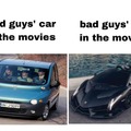 Bad guys car in the movies