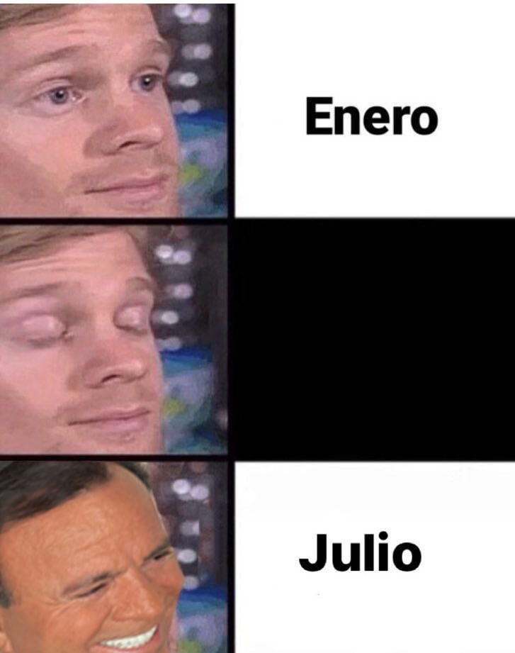 La diferencia entre enero y julio en un meme