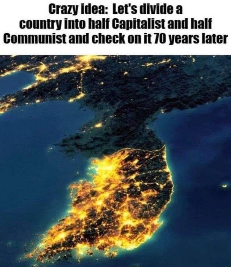 If socialism is so good, then why is South Korea better? - meme