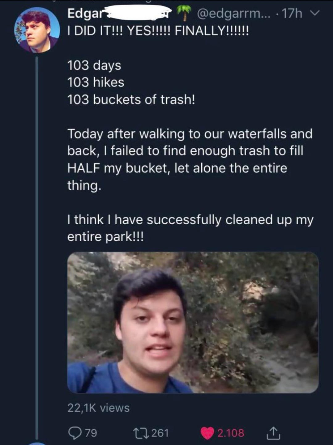 This dude cleaned up the entire park - meme