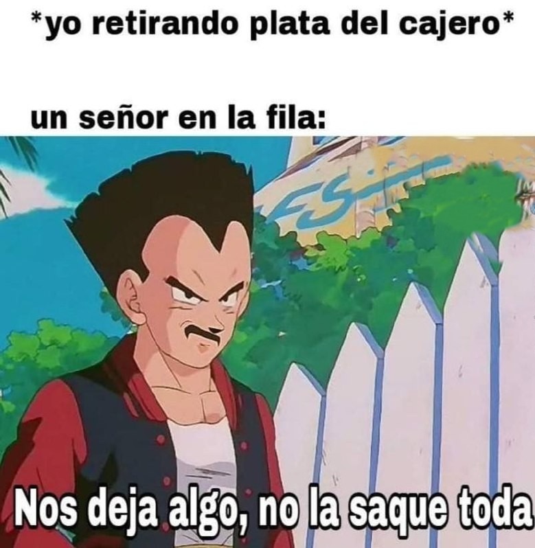 *saco dinero* y el señor atrás creyendo que robé el banco - meme