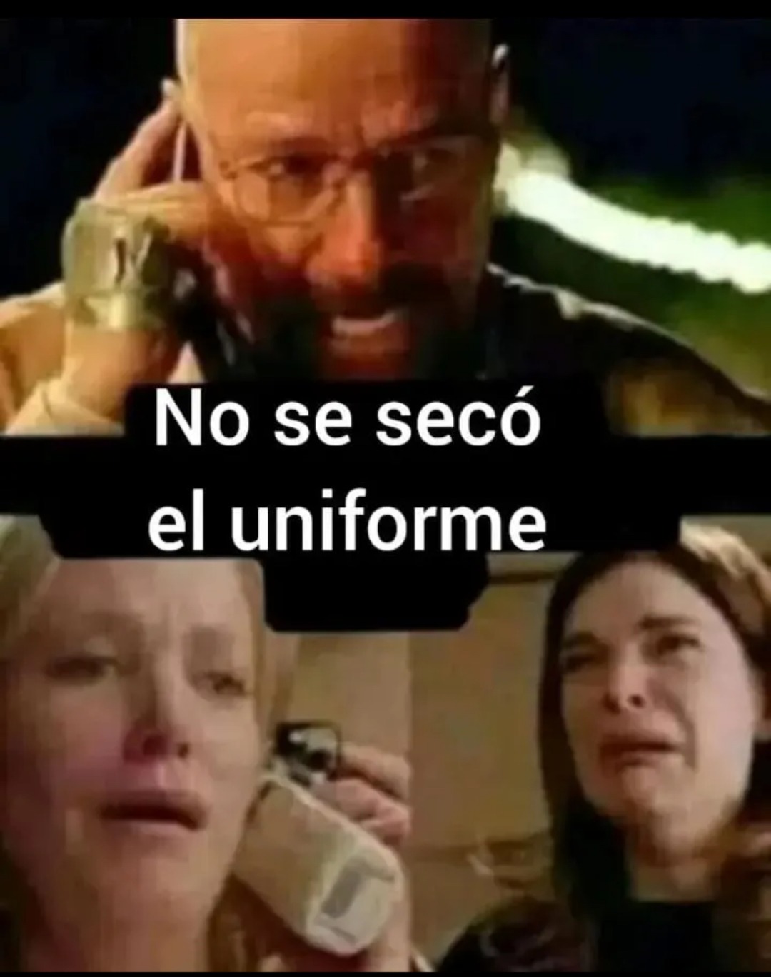 No se secó el uniforme - meme