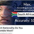 I'm apparently South African