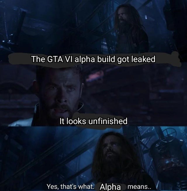 GTA VI alpha build got leaked - meme