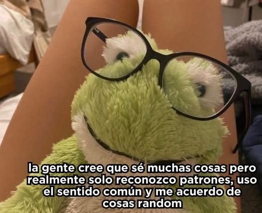 no sé de mucho pero sé reconocer patrones y cosas random - meme