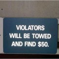 Spelling Error - They politely leave you a small compensation for towing away your car…
