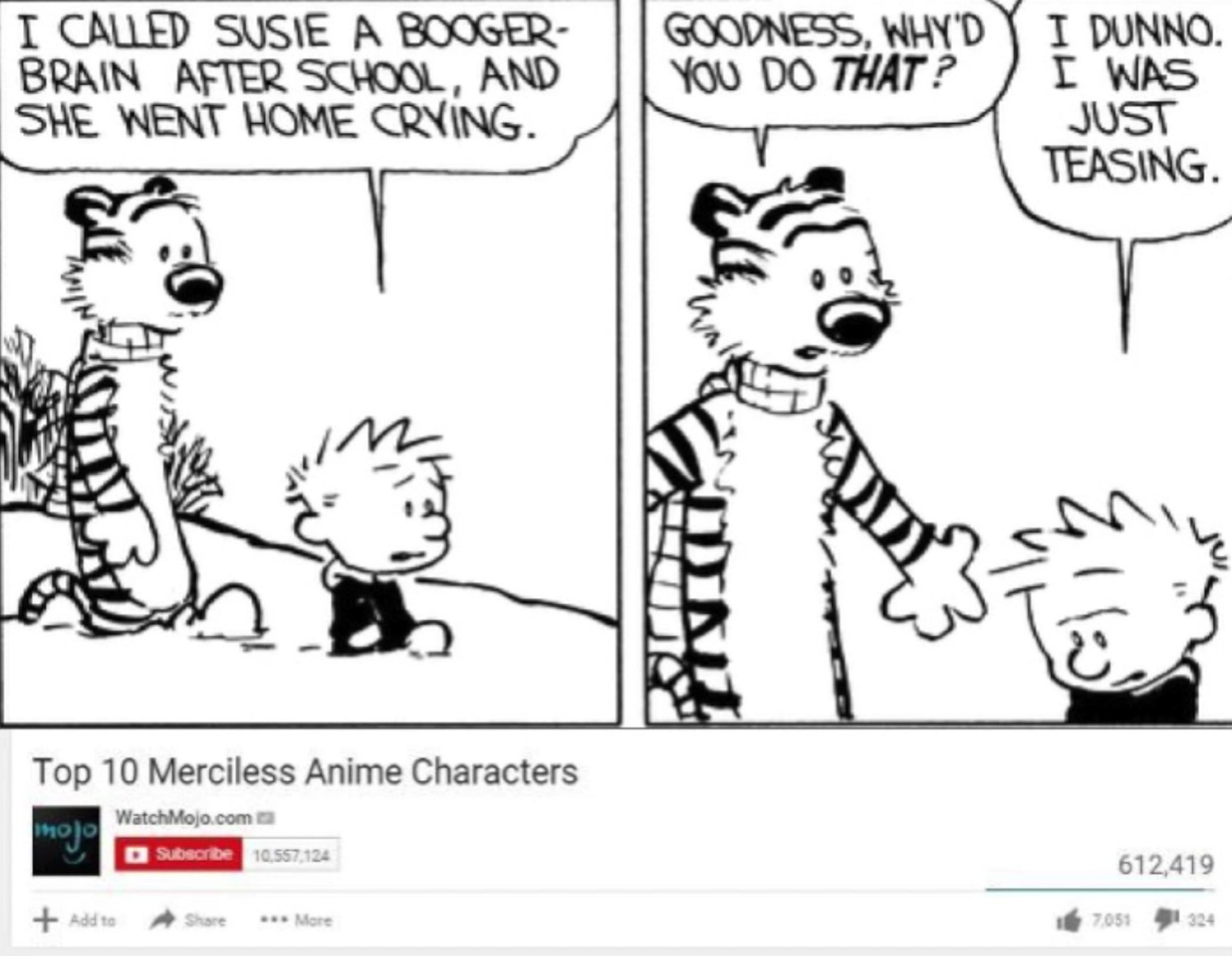 Calvin and Hobbes is a great manga - meme