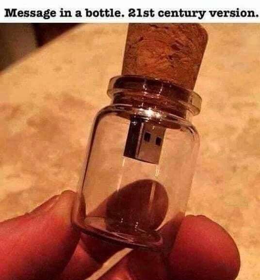 Message in a bottle. 21st century version - meme