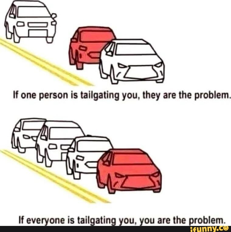 tailgate blame shift - meme