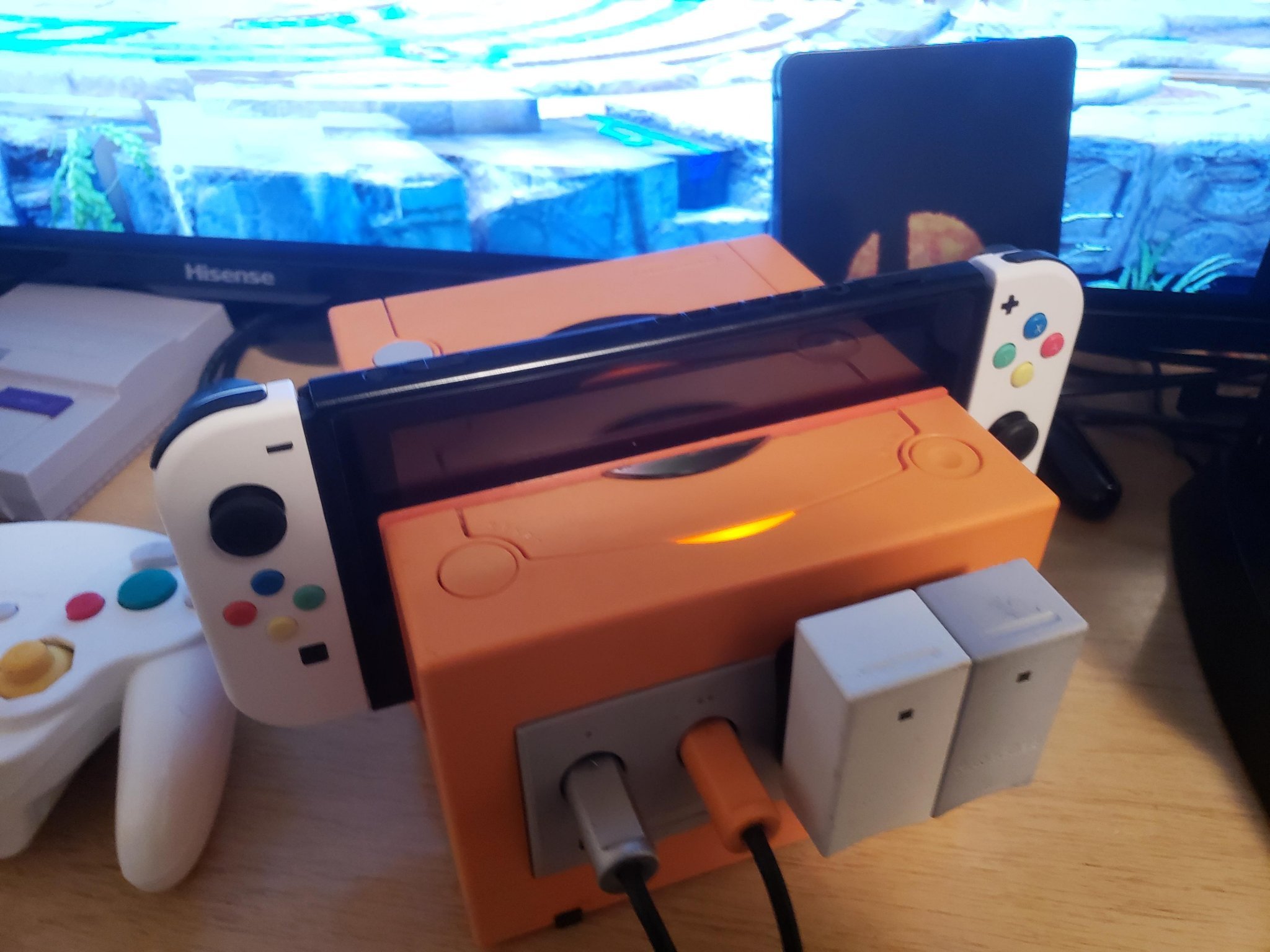 Functional switch dock with usable GameCube inputs - meme