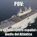 Si alguien necesita contexto este es el portaaviones español Juan Carlos I, el único por ahora de España y que normalmente está acompañado de otros 3, 4 barcos españoles como escolta y participan en misiones conjuntas con EEUU y la OTAN