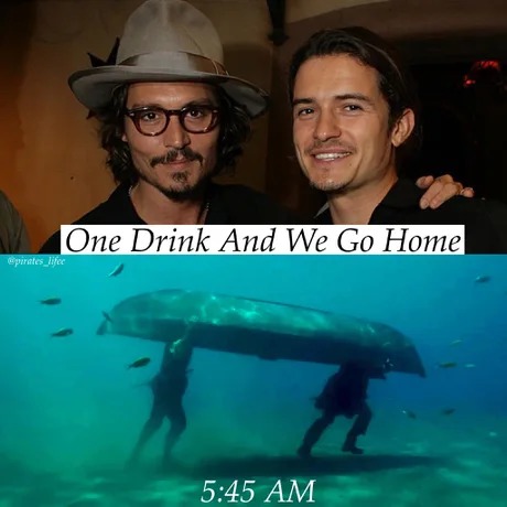 One drink and we go home - meme