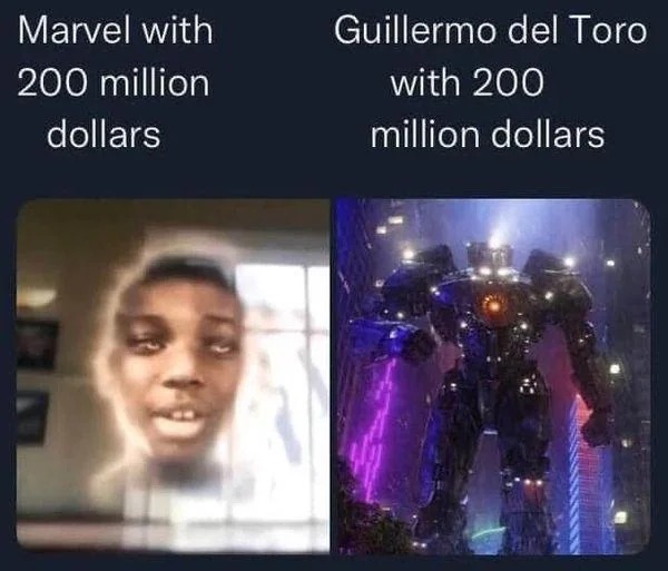 Marvel vs Guillermo del Toro budgets - meme