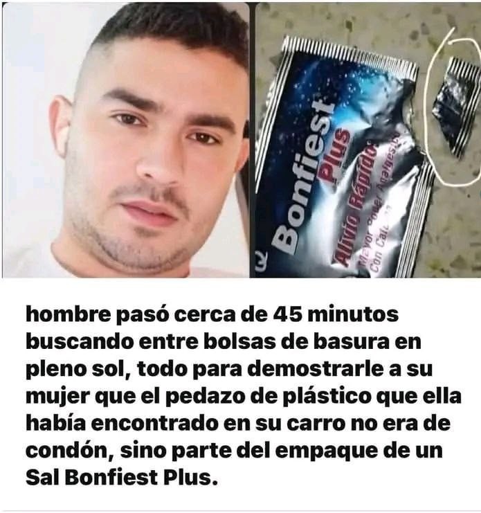 el tipo que buscó 45 min en la basura solo pa demostrar que no era condón - meme