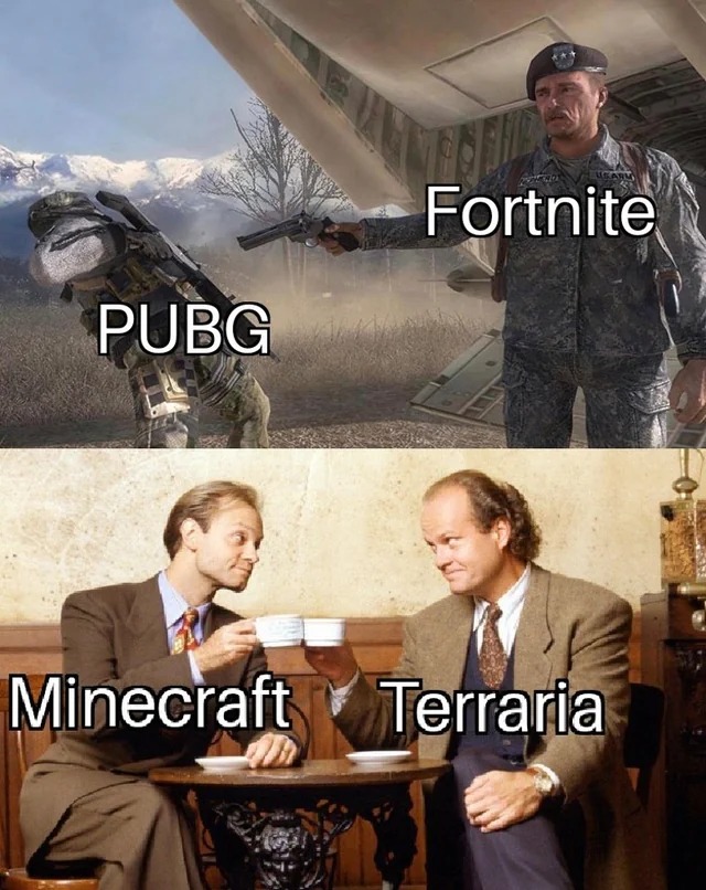 Minecraft and Terraria meme