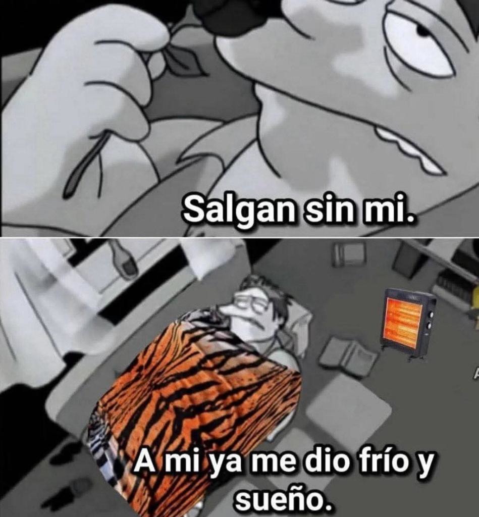 Salgan ya que yo ya tengo frío y sueño - meme