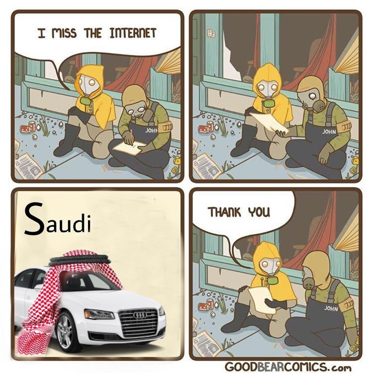 Saudi Arabia with 600 horsepower - meme