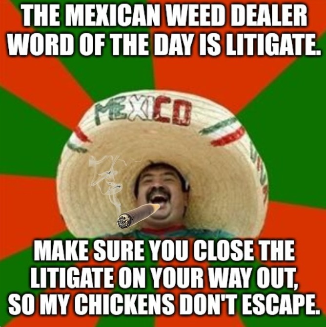 Mexican weed dealer word of the day - meme
