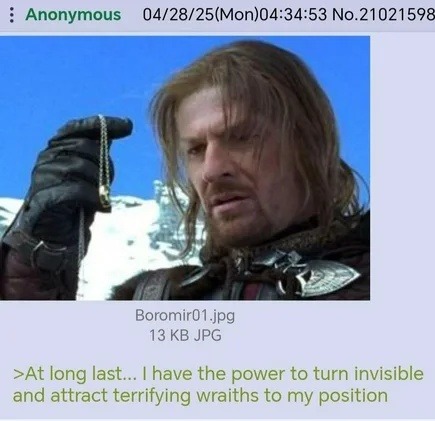 At last I have invisibility… and a death wish from ghost wraiths - meme