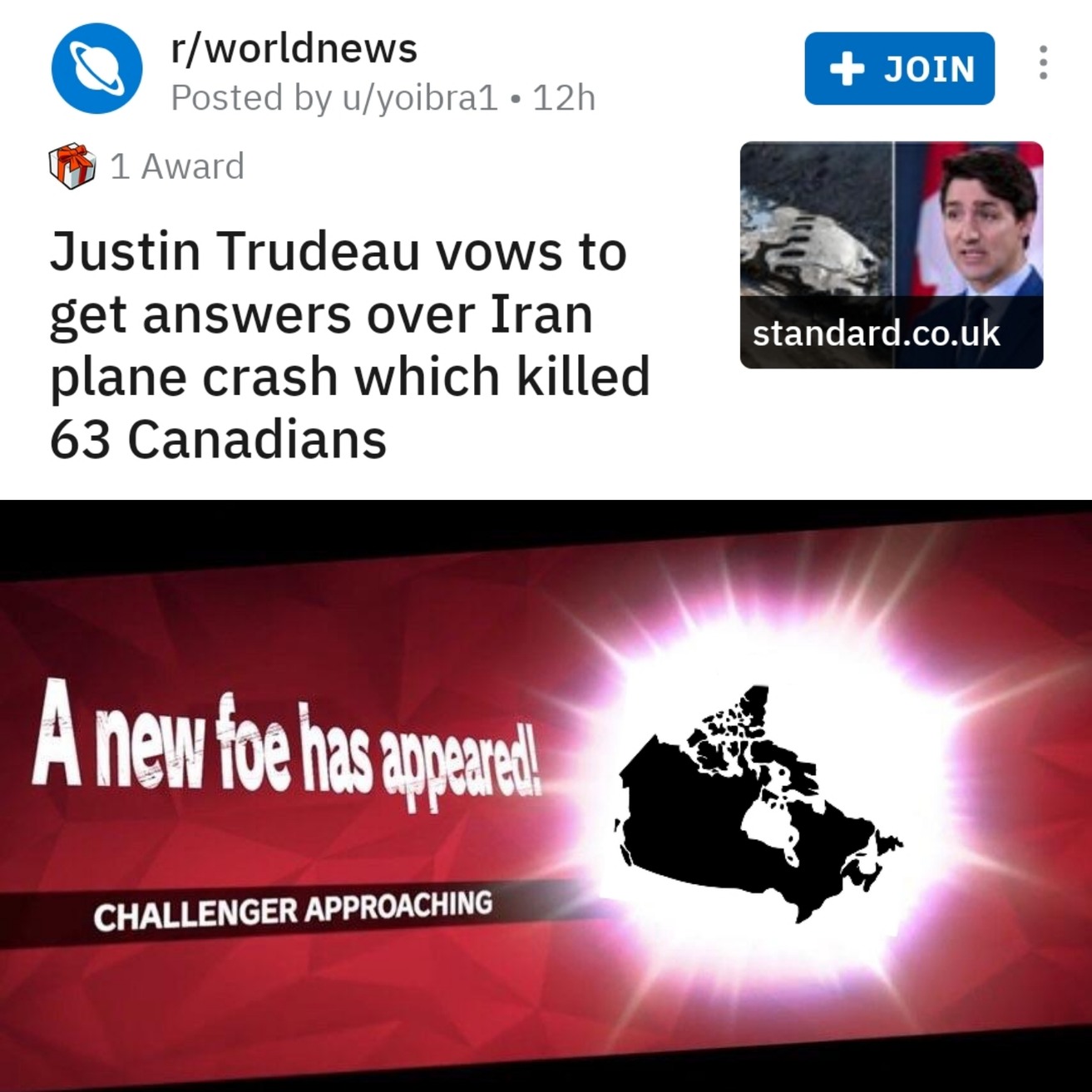 Canada confirmed for Brawl - meme
