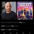 Vin diesel in the Guardians of the Galaxy 3