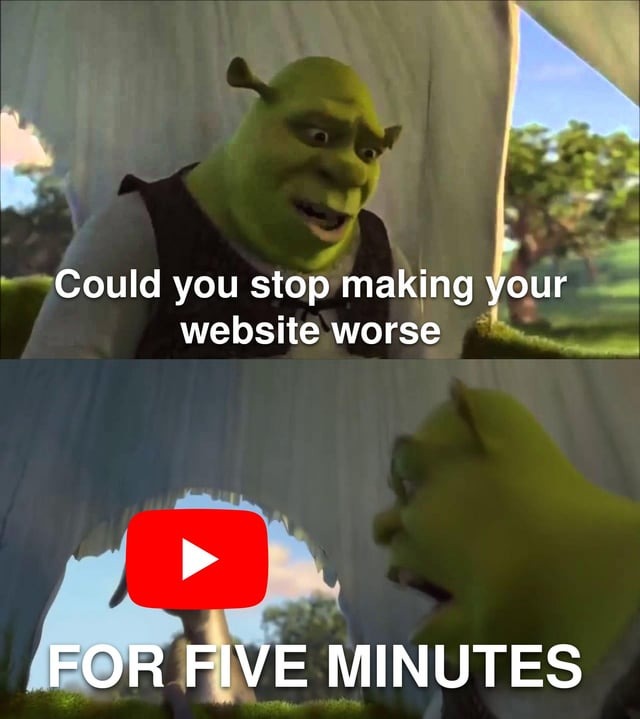 every Youtube update - meme