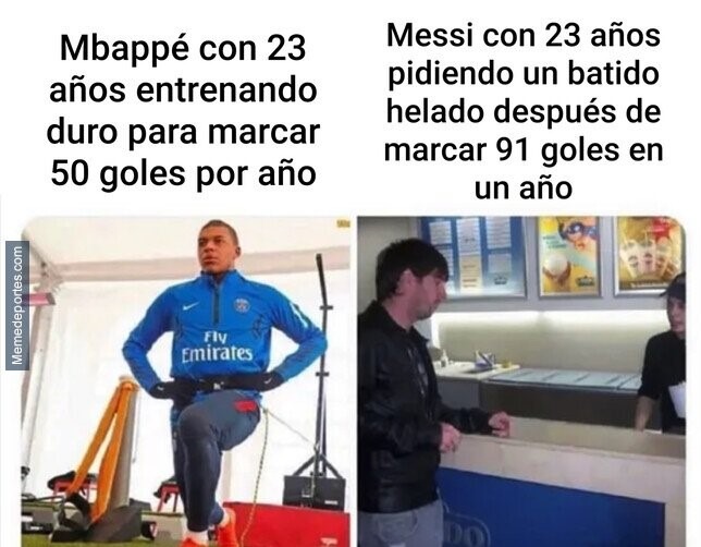 Mbappe vs Messi - meme